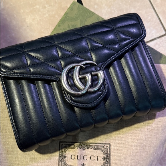 Gucci Handbags - Gucci Black Quilted Leather WOC clutch/crossbody